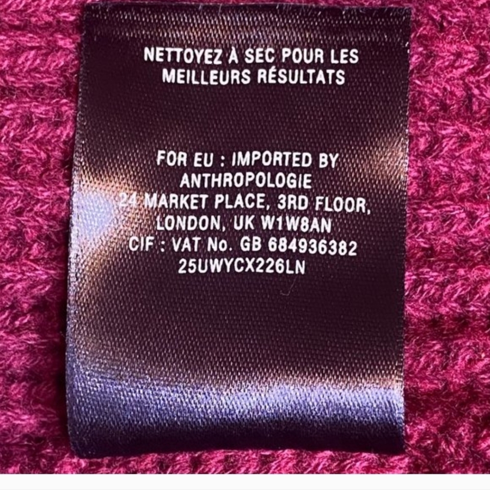 Liefnotes For Anthropologie Burgundy Sweater Skirt Wool Blend Size S - Picture 7 of 7